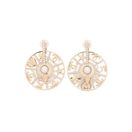 Chanel Lucky Symbols Round Clip-On Earrings